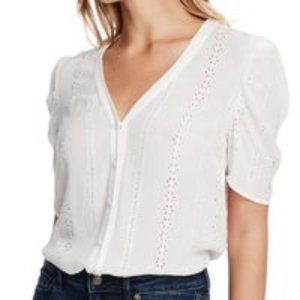 1.State Eyelet white blouse Medium NWT